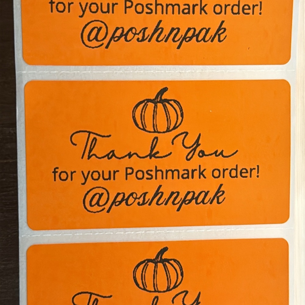 NEW!🍁50 Pumpkin Thank you custom stickers🍁  rectangular
